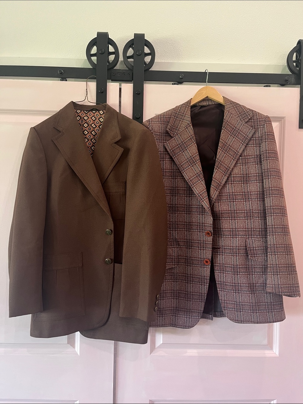 Vintage Men's Brown Wool-Blend Blazer - Classic Solid and Plaid Styles